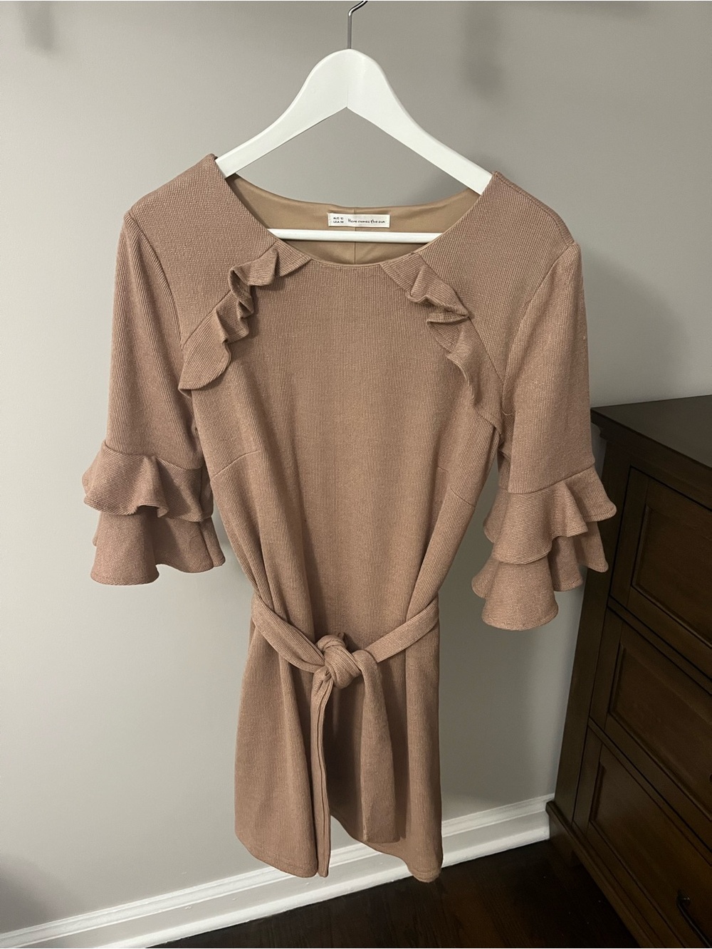 MURA BOUTIQUE Ruffle Sleeve Belted Dress